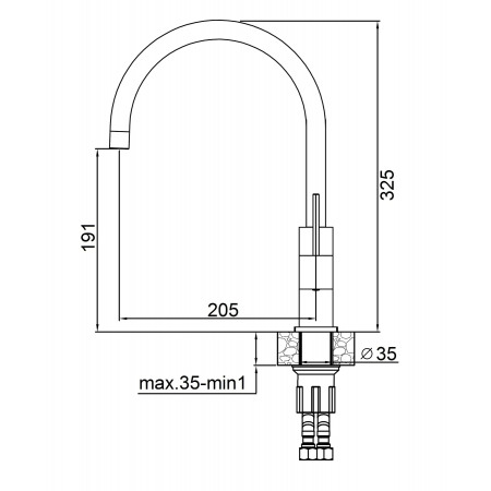 Кухонный смеситель Fabiano FKM 50 SS Titanium A-65